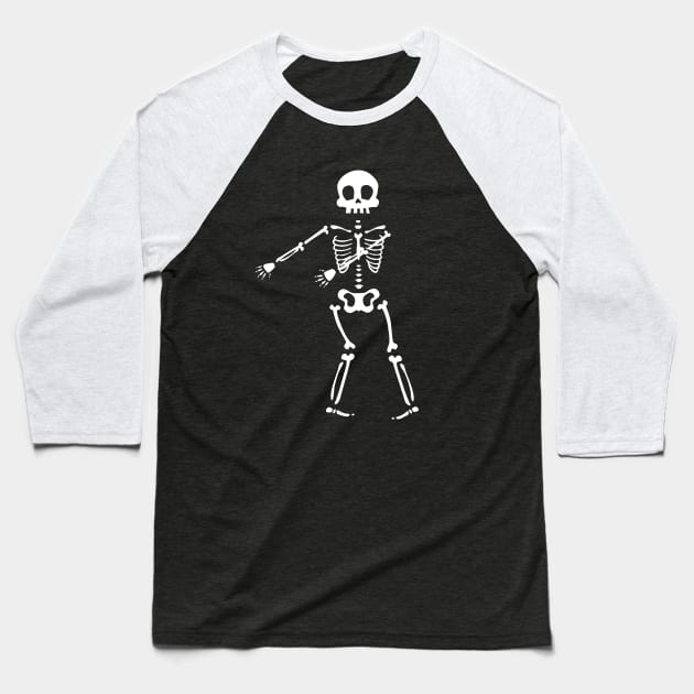 Dancing Skeleton Baseball T-Shirt by themadesigns